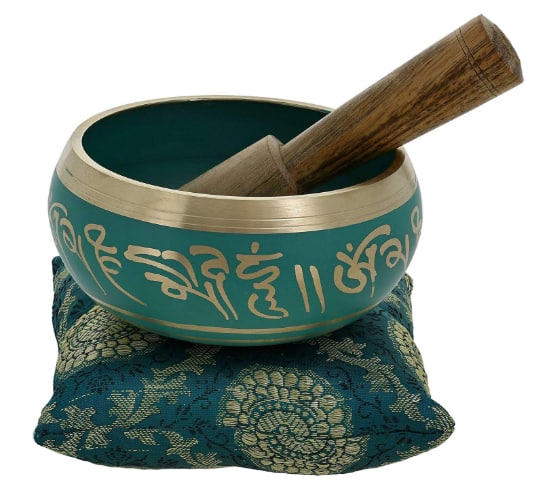 4 Inches Hand Painted Metal Tibetan Buddhist Singing Bowl 