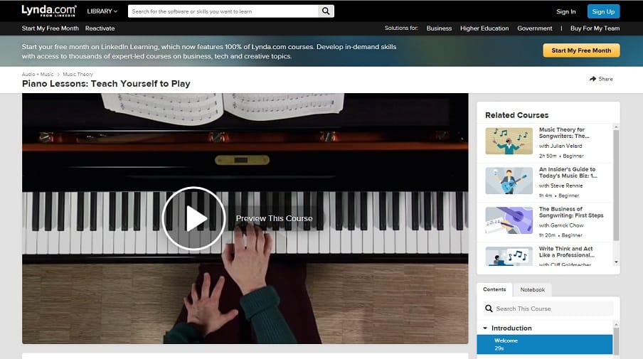 Lynda Course 1 Classical Piano Lessons for Beginners