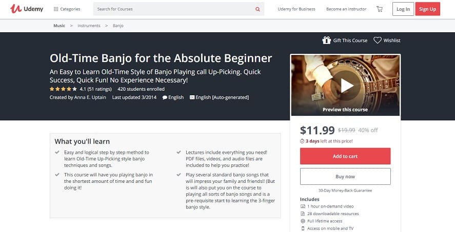 udemy-course-1 Banjo Lessons for Beginners