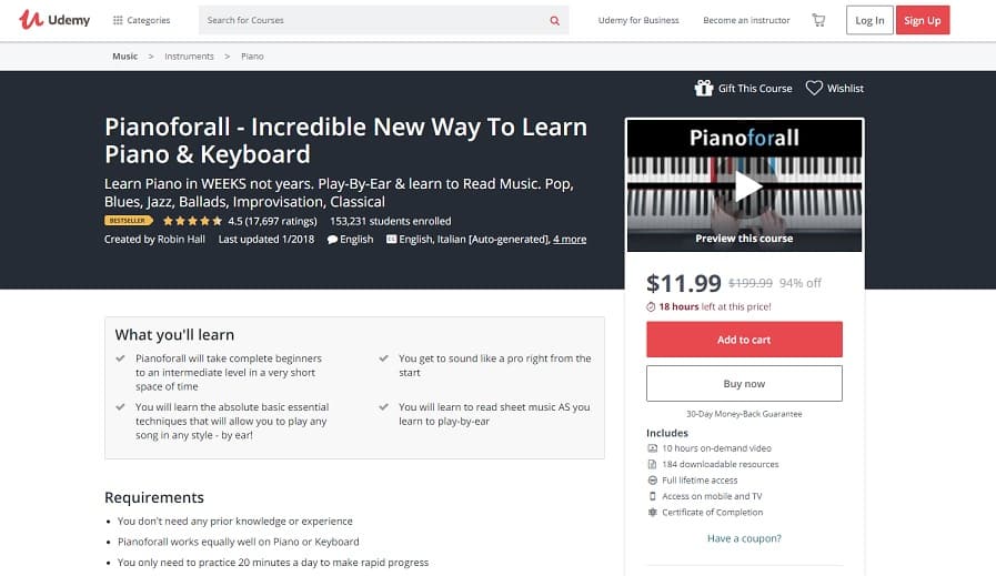 Udemy Course 1 Classical Piano Lessons for Beginners