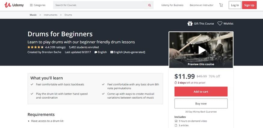 udemy-course-1 Drum Lessons for beginners