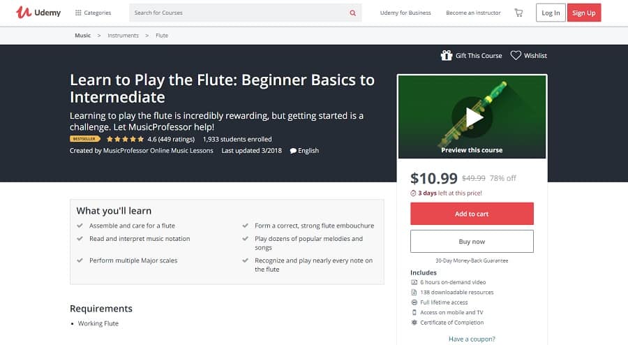udemy-course-1 Flute Lessons for Beginners