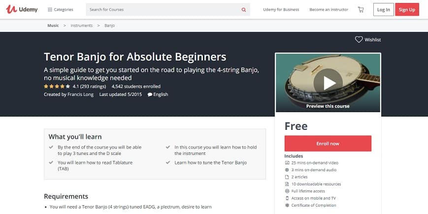 udemy-course-2 Banjo Lessons for Beginners