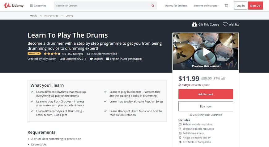 udemy-course-2 Drum Lessons for beginners