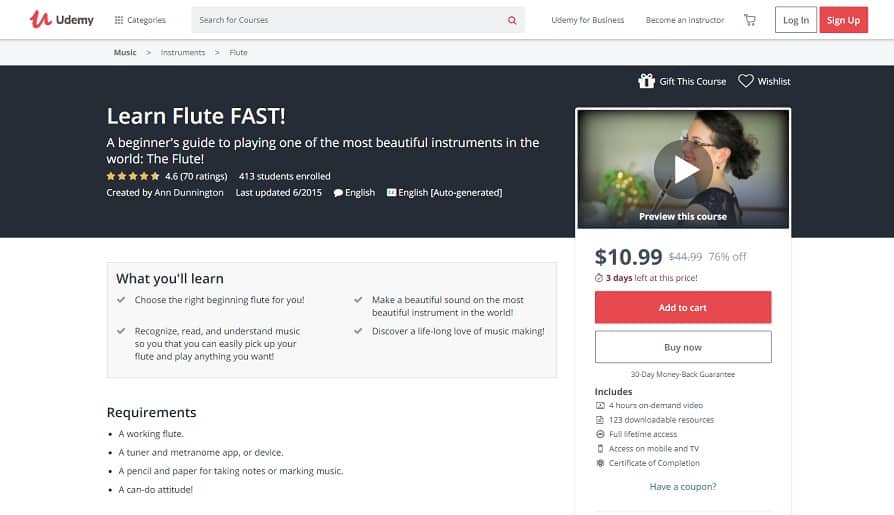 udemy-course-2 Flute Lessons for Beginners