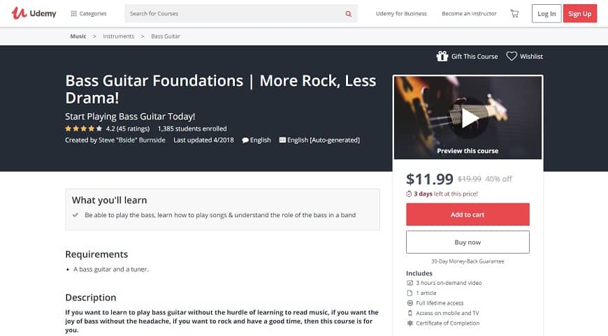 udemy-course-3 Bass Guitar Lessons for Beginners