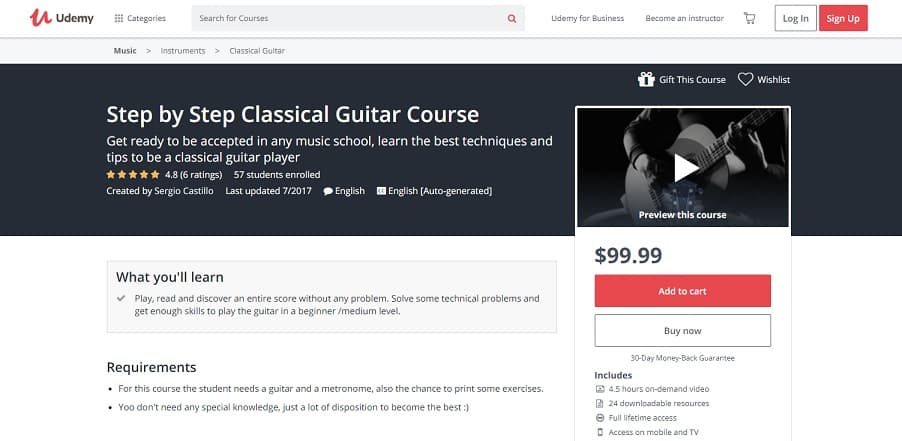 udemy-course-4 Classical Guitar Lessons for Beginners