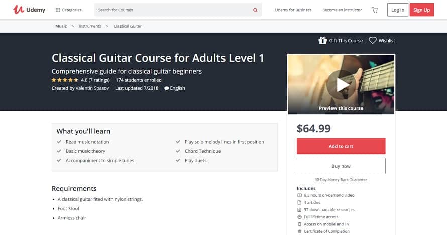 udemy-course-5 Classical Guitar Lessons for Beginners