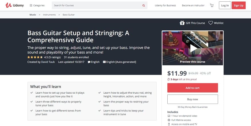 udemy-course-6 Bass Guitar Lessons for Beginners