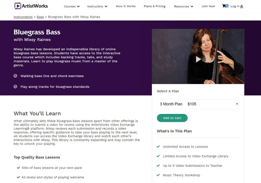 Artistworks Missy Raines Bluegrass Bass Lesson Review