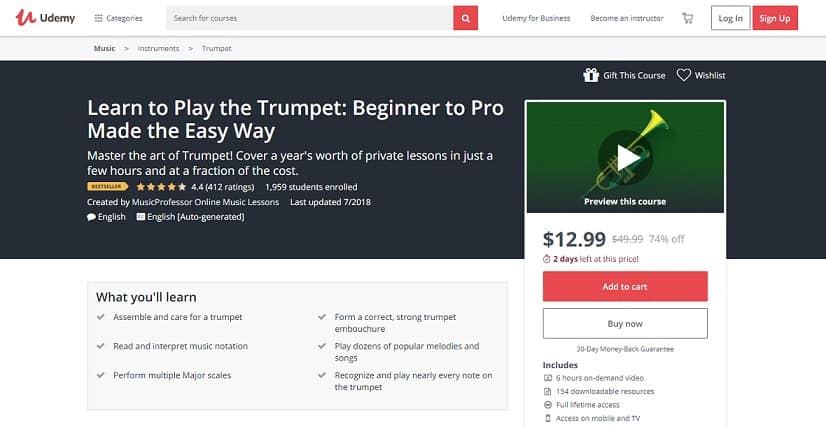 udemy-course-1 Trumpet Lessons for Beginners