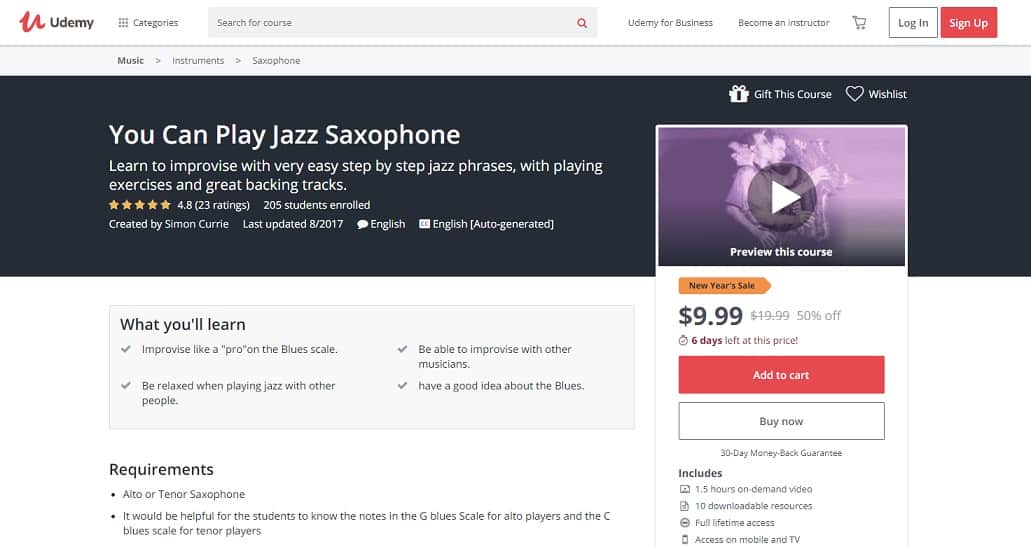 udemy-course-4 Saxophone Lessons for Beginners