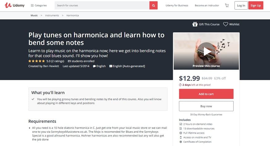 udemy-course-7 Harmonica Lessons for Beginners