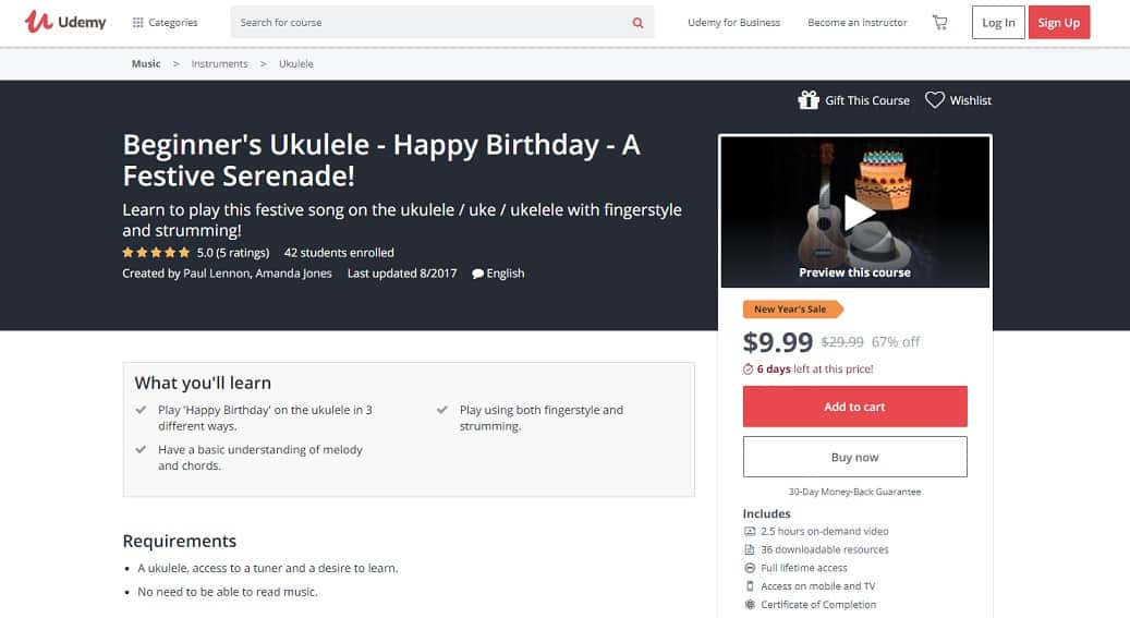 udemy-course-7 Ukulele Lessons for Beginners