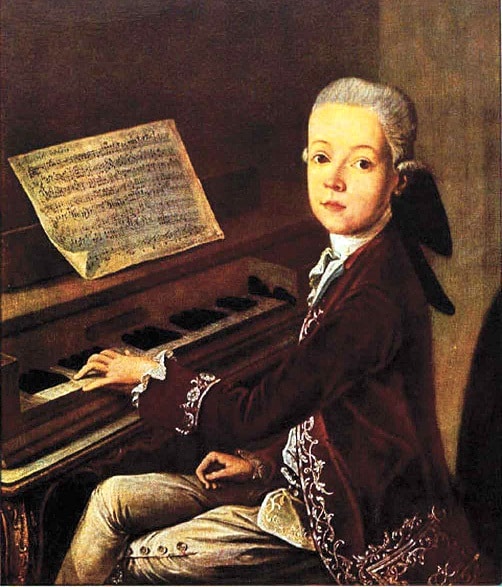 Little Mozart Playing Piano