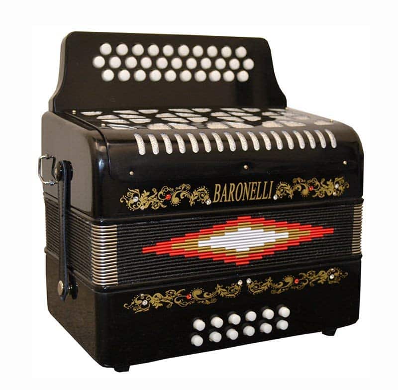 Full Size 31 Button Black Diatonic Accordion