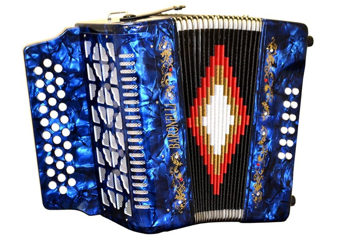 Full Size 31 Button Blue Diatonic Accordion