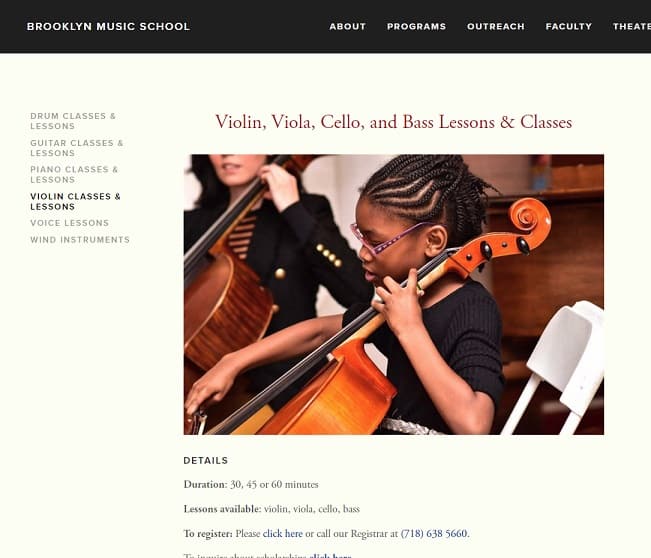Brooklyn Music School violin lessons new york