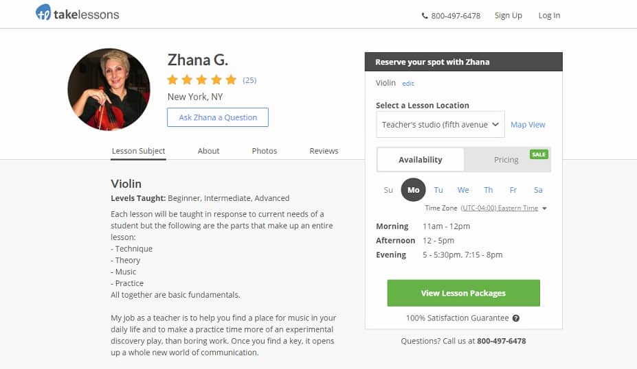 Zhana Violin Lessons New York