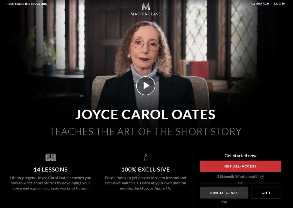 MasterClass Joyce Carol Oates Story Writing Lesson Review