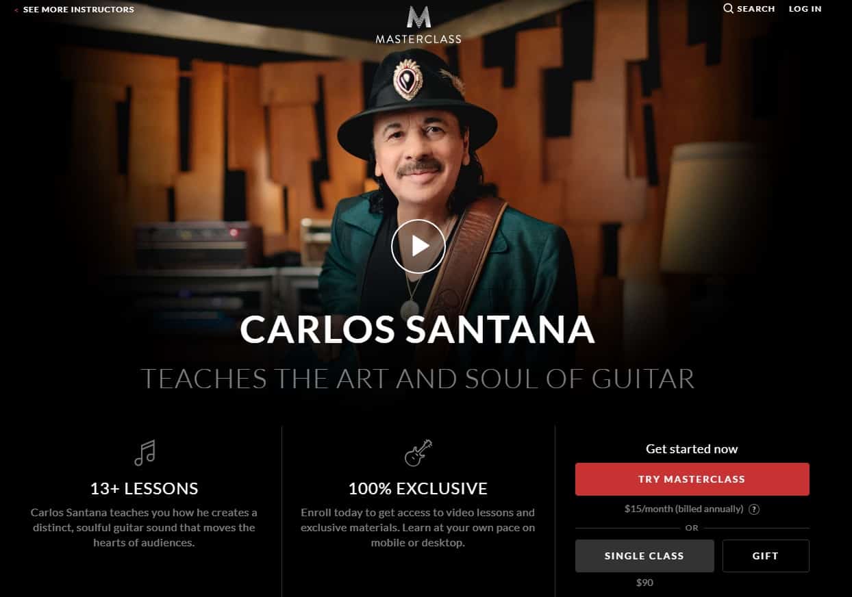 MasterClass Carlos Santana the Art and Soul of Guitar Lesson Review