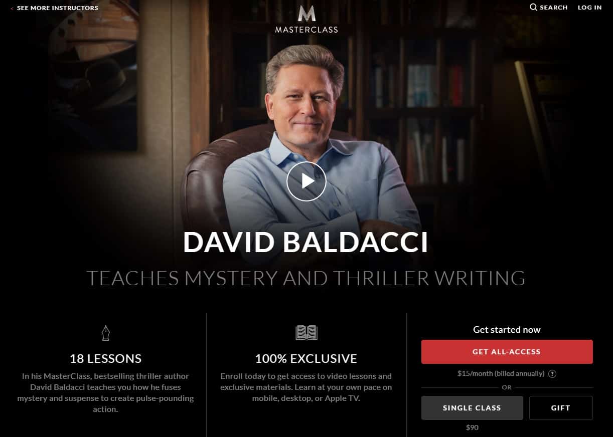 MasterClass David Baldacci Mystery and Thriller Writing Lesson Review