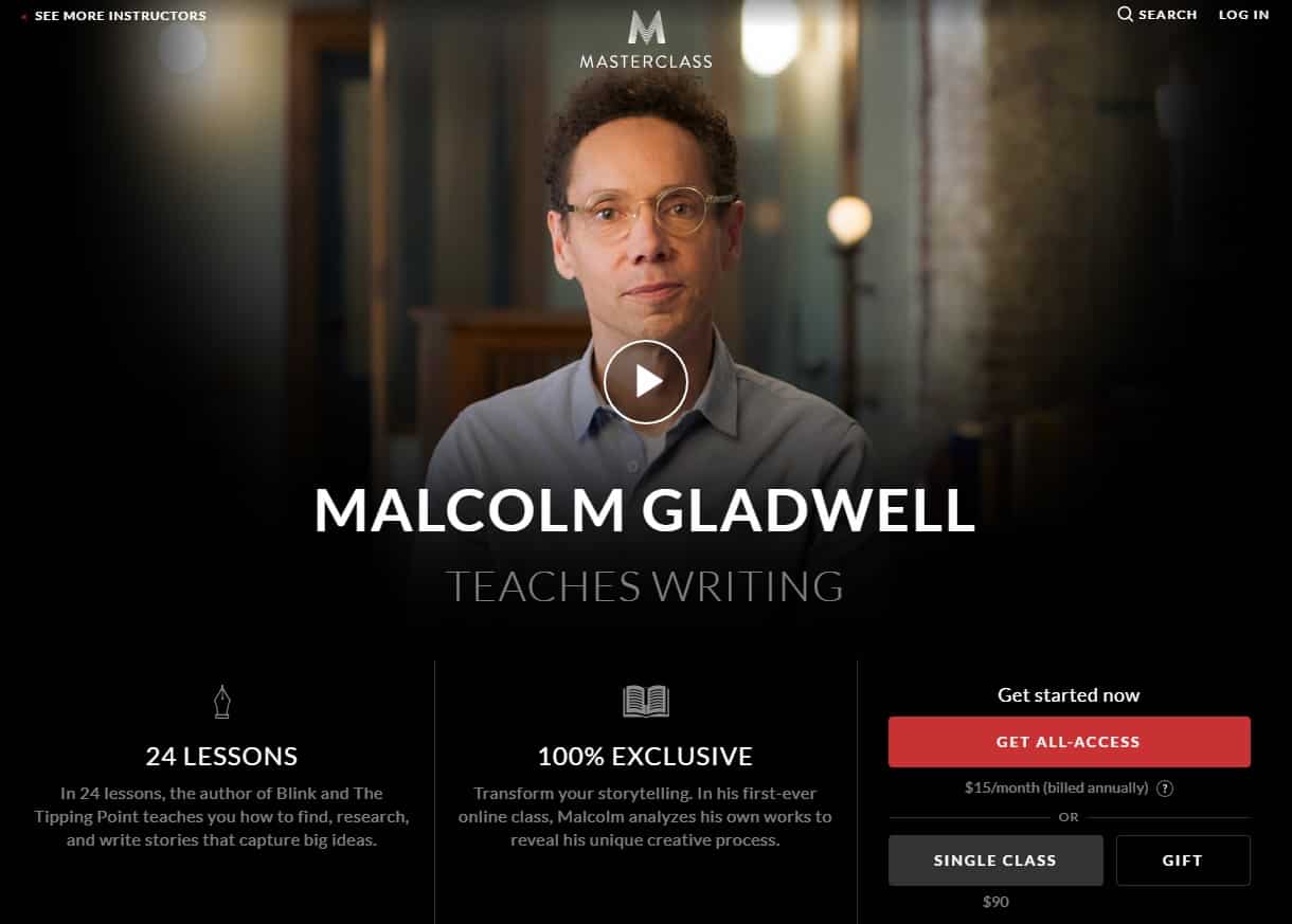 MasterClass Malcolm Gladwell Writing Lesson Review