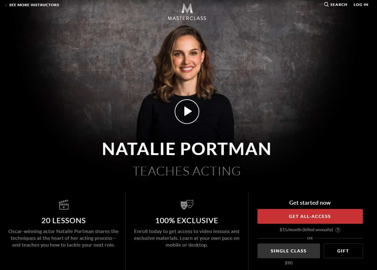 MasterClass Natalie Portman Acting Lesson Review