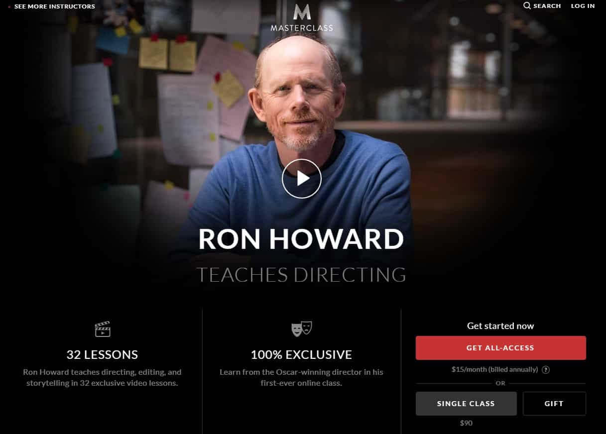 MasterClass Ron Howard Directing Lesson Review