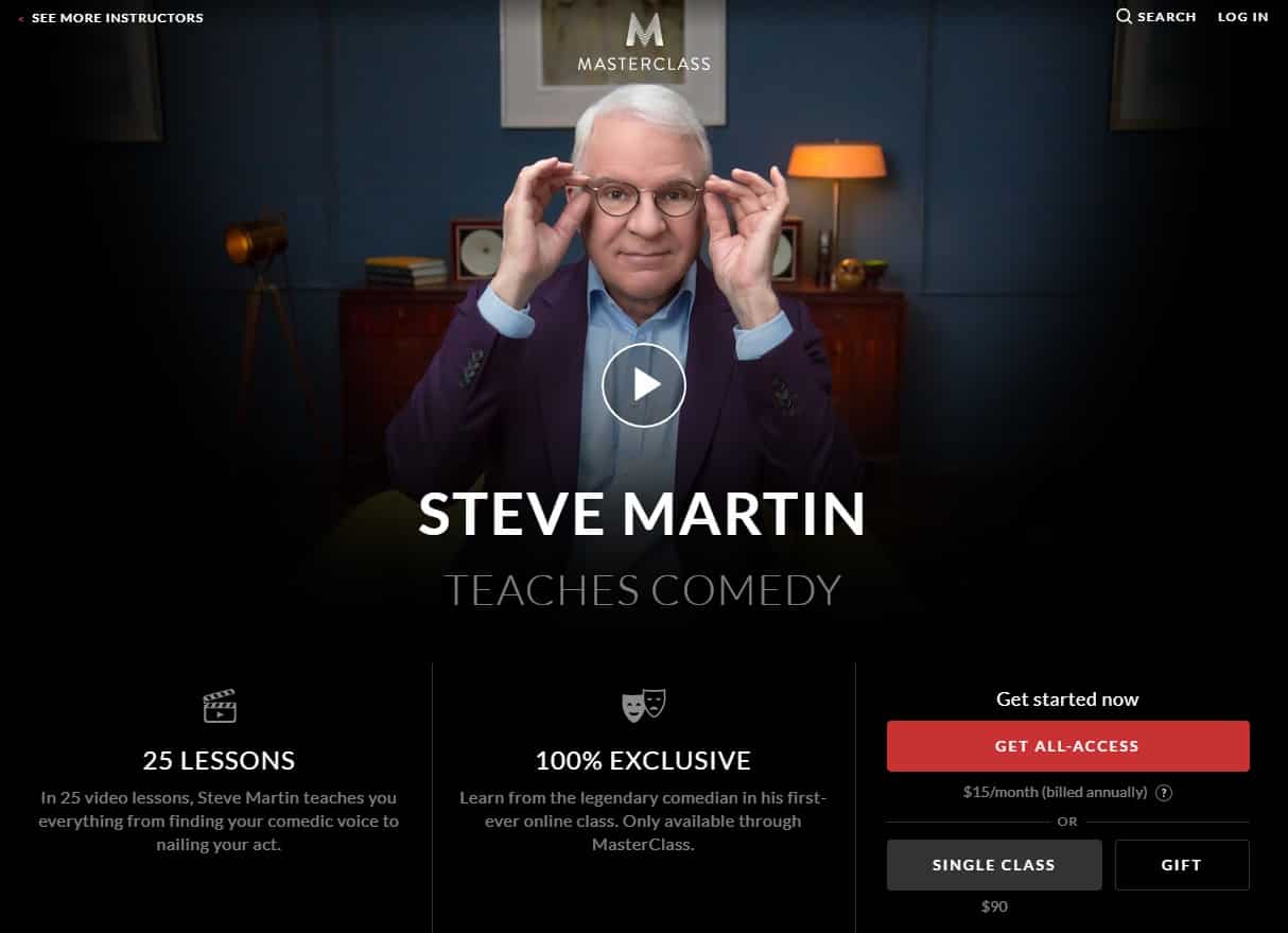 MasterClass Steven Martin Comedy Lesson Review