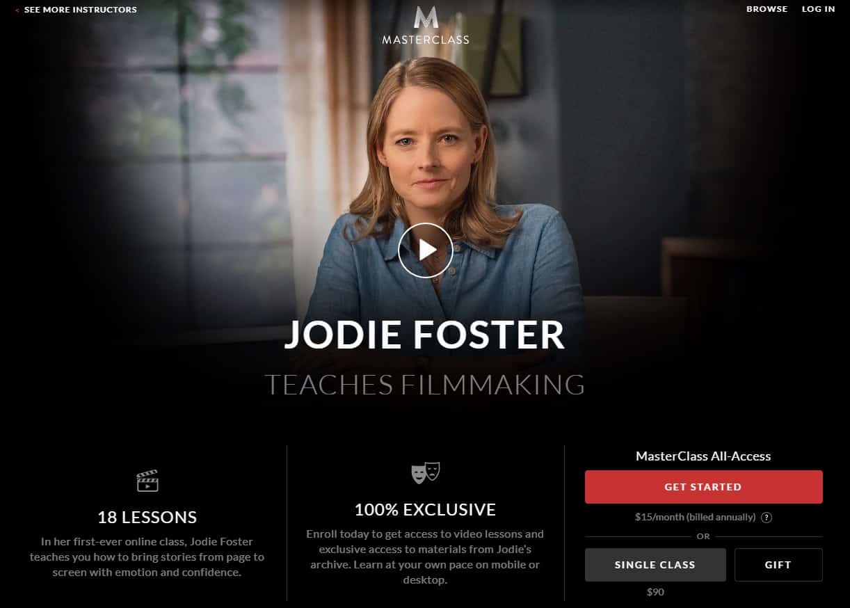 MasterClass Jodie Foster's Filmmaking Lesson Review