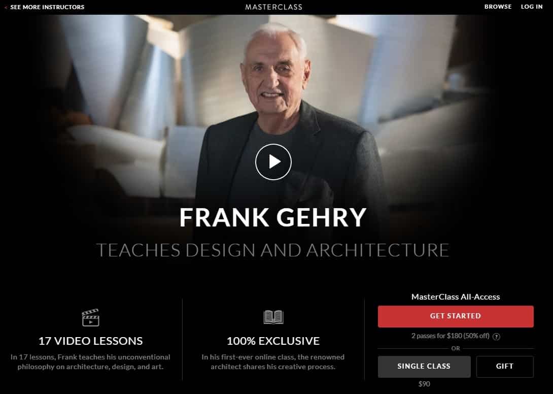 MasterClass Frank Gehry Design and Architecture Lesson Review