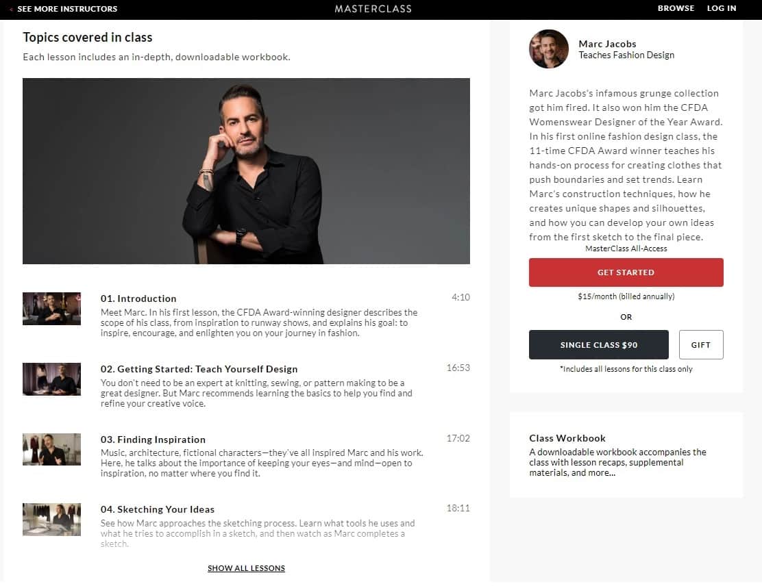 MasterClass Marc Jacobs Fashion Design Lesson Review