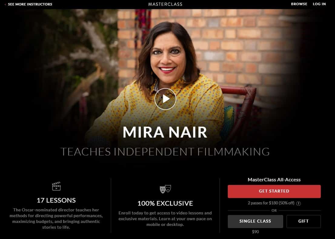 MasterClass Mira Nair Independent Filmmaking Lesson Review