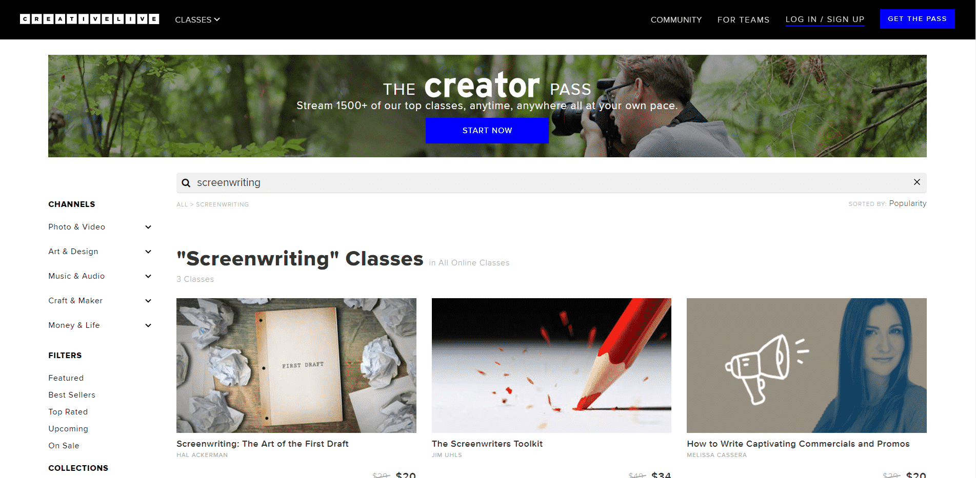 Creativelive Learn Screenwriting Lessons Online