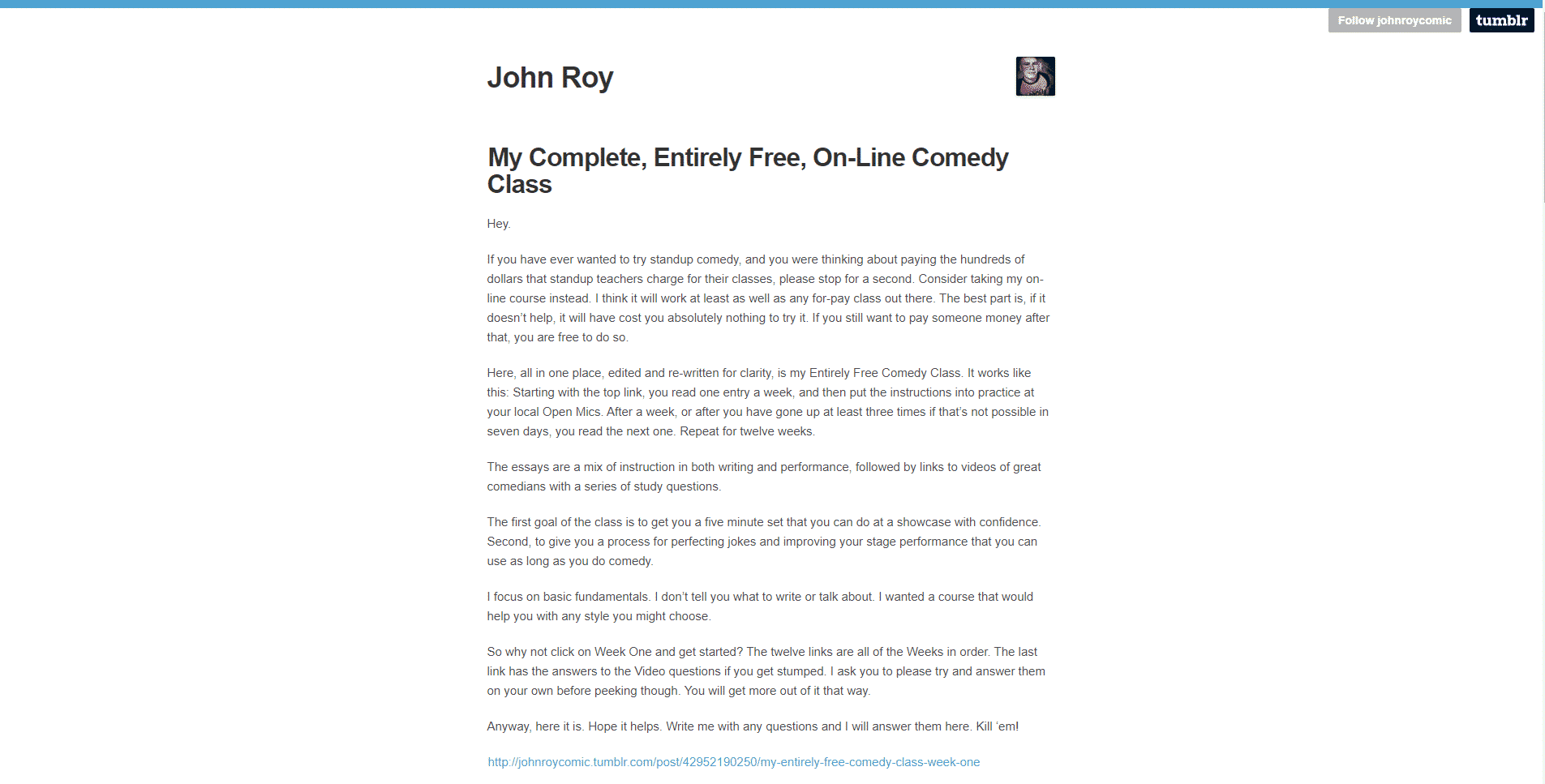 John Roy’s Learn Comedy Lessons Online