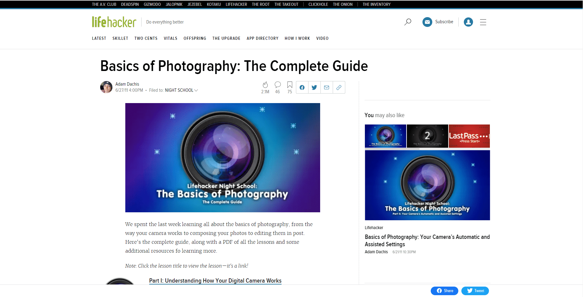 Lifehacker Learn Photography Lessons Online