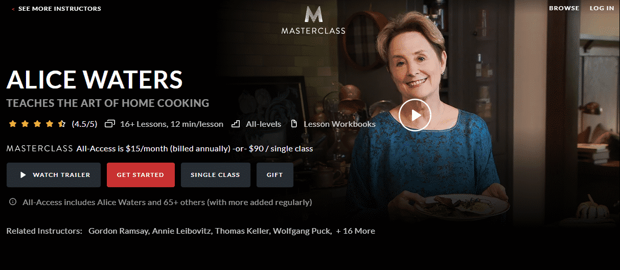 MasterClass Alice Waters Learn Cooking Lessons Online