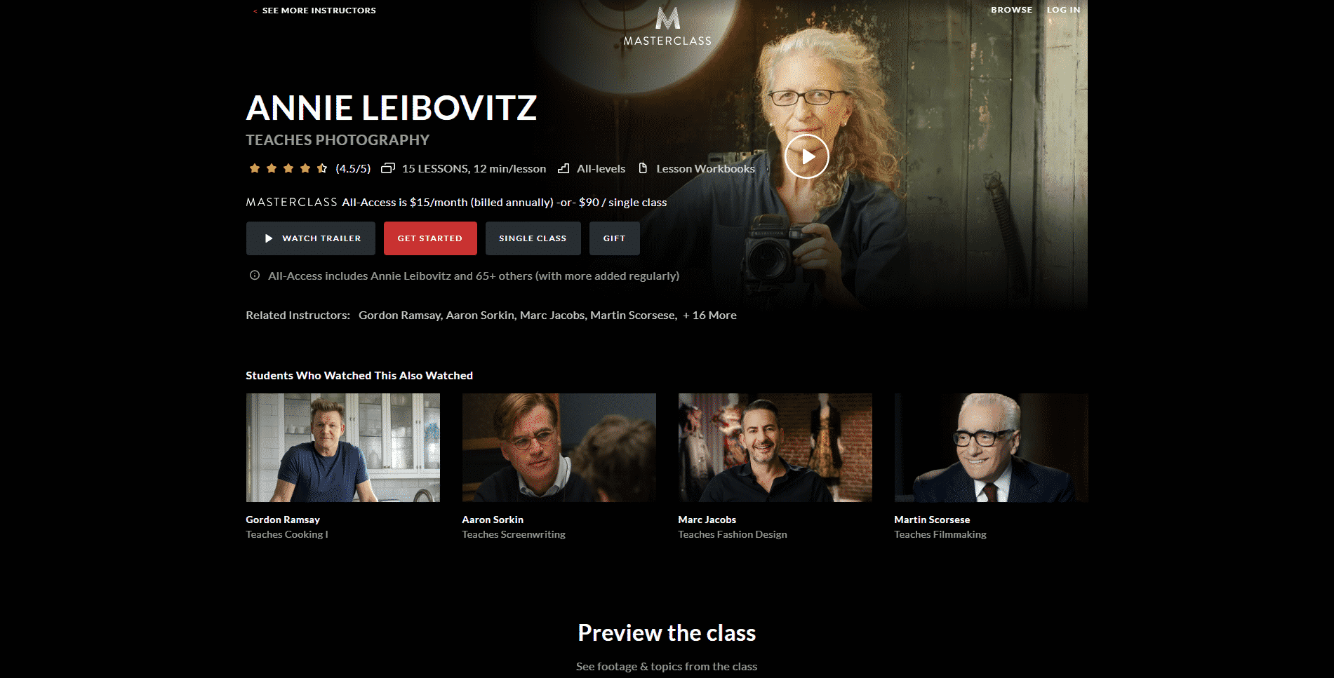 MasterClass Annie Leibovitz Learn Photography Lessons Online