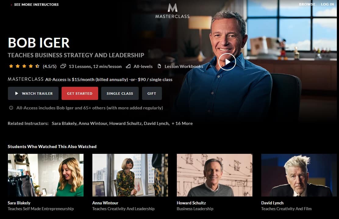 MasterClass Bob Iger's Business Strategy and Leadership Lesson Review