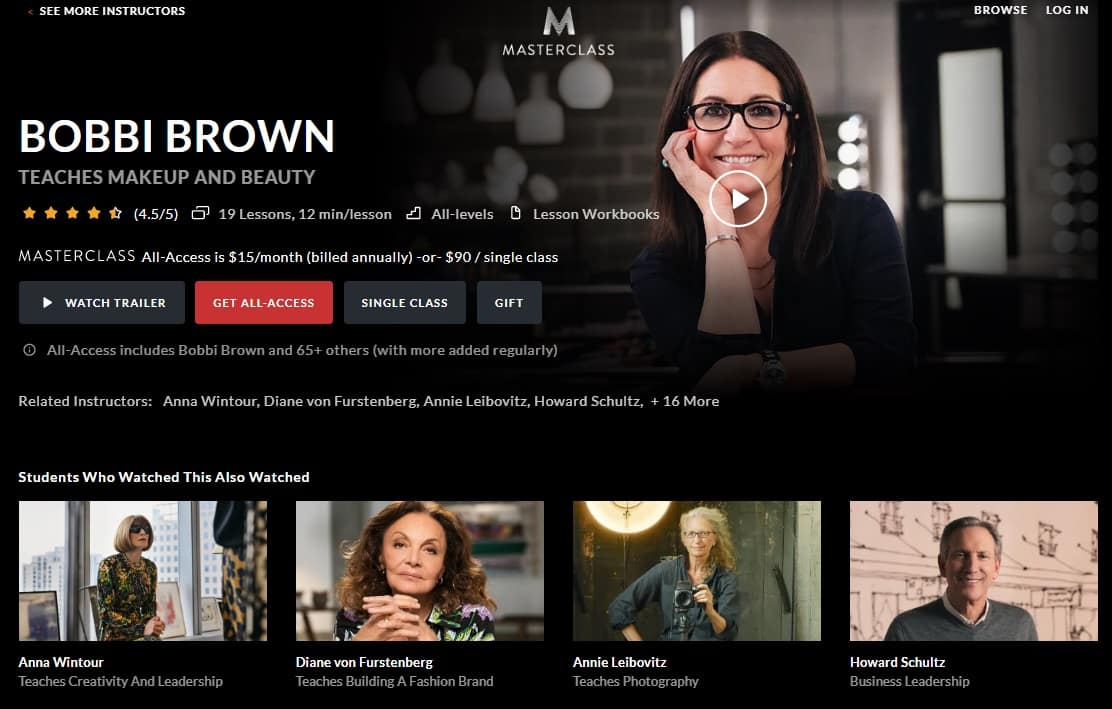 MasterClass Bobbi Brown's Makeup and Beauty Lesson Review