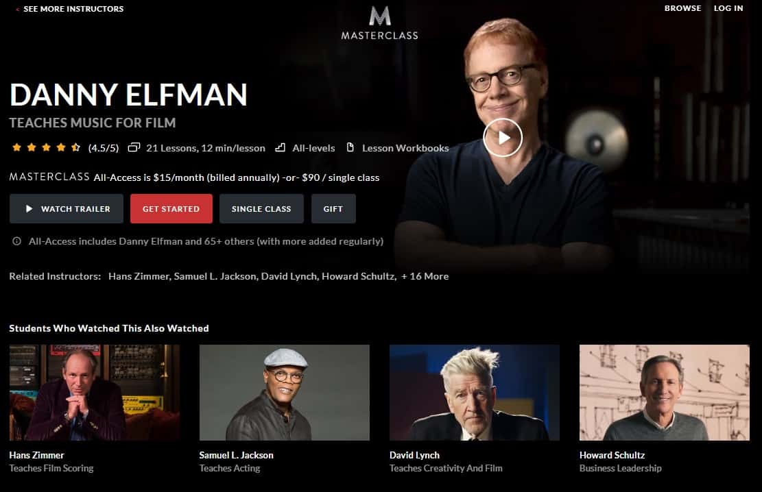 MasterClass Danny Elfman's Music for Film Lesson Review