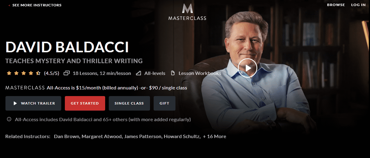 MasterClass David Baldacci Learn Writing Lessons Online