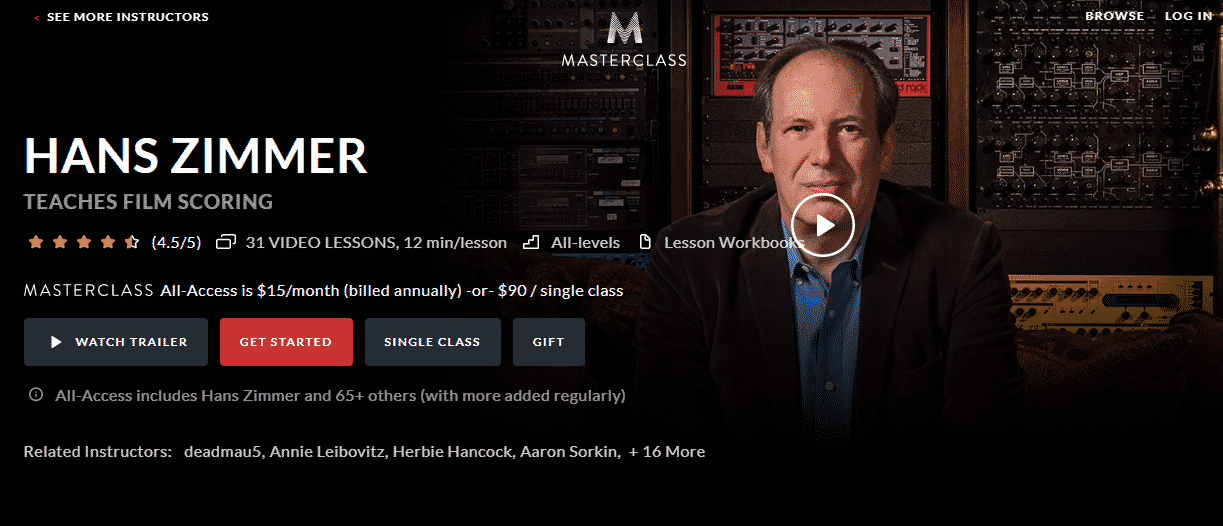 MasterClass Hans Zimmer Learn Film Scoring Lessons Online