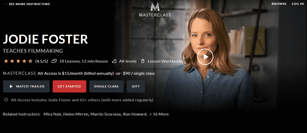 MasterClass Jodie Foster Learn Filmmaking Lessons Online