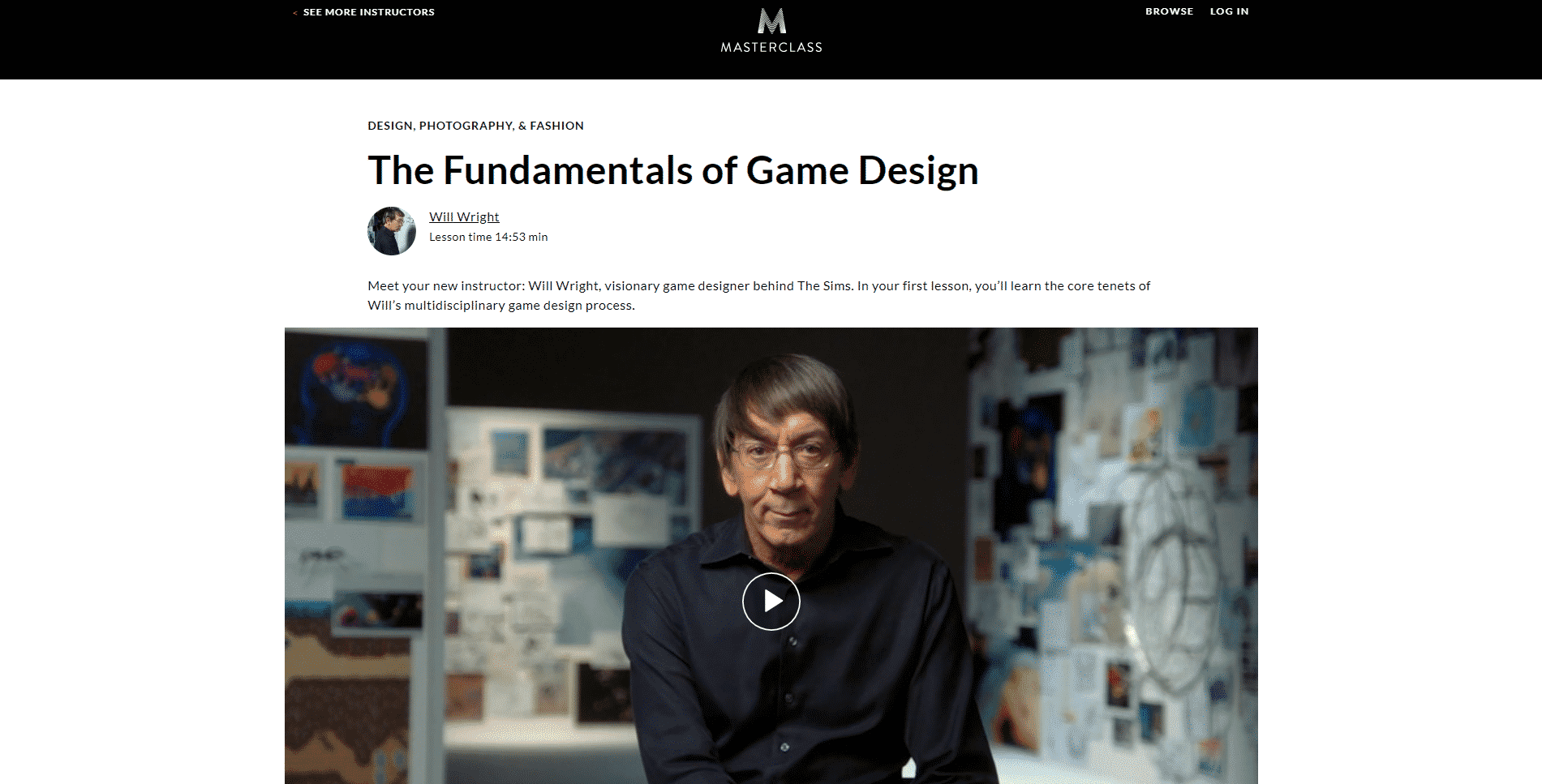 MasterClass Learn Game Design and Theory Lessons Online
