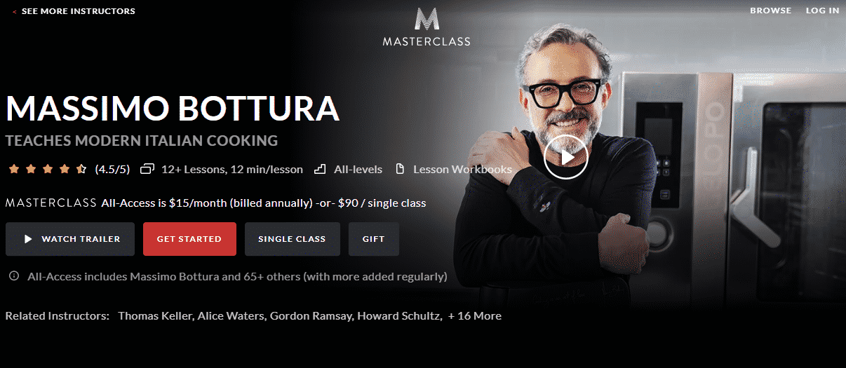 MasterClass Massimo Bottura Learn Cooking Lessons Online