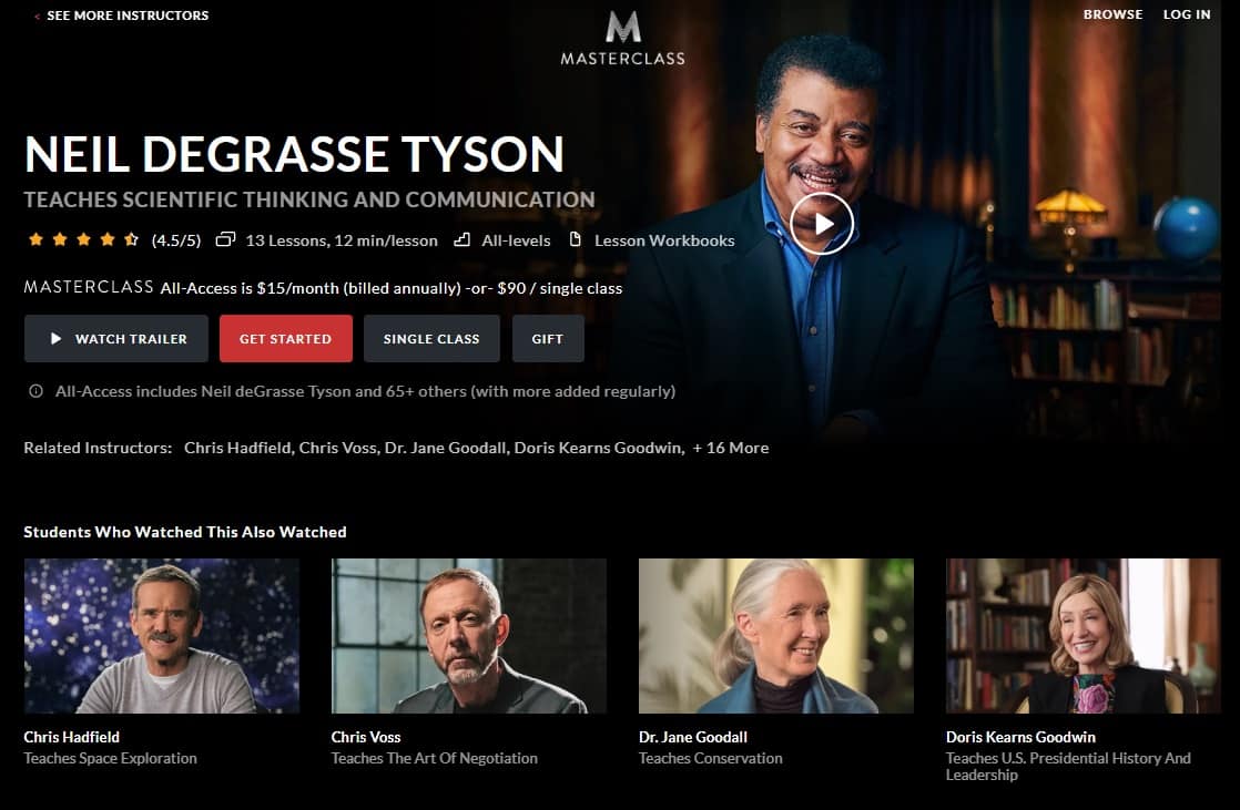 MasterClass Neil Degrasse Tyson's Scientific Thinking and Communication Lesson Review