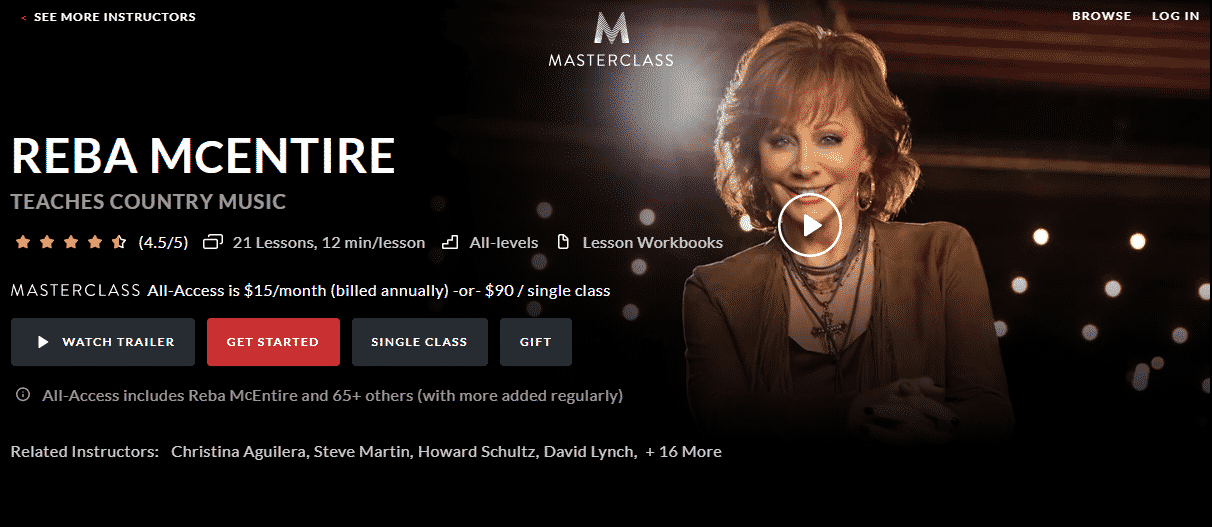 MasterClass Reba McEntire Learn Country Music Lessons Online