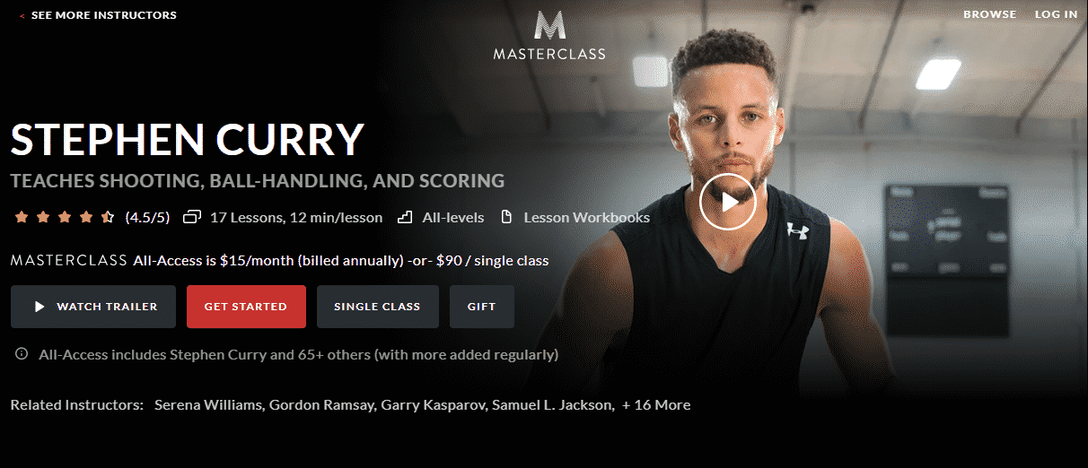 MasterClass Stephen Curry Learn Basketball Lessons Online